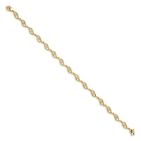 14k Gold Diamond 7.5in Link Bracelet-BM4611-003-YA