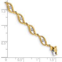 14k Gold Diamond 7.5in Link Bracelet-BM4611-003-YA