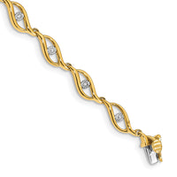 14k Gold Diamond 7.5in Link Bracelet-BM4611-003-YA