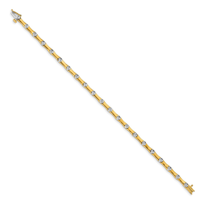 14k Two-tone Diamond Bracelet-BM4614-025-YWA