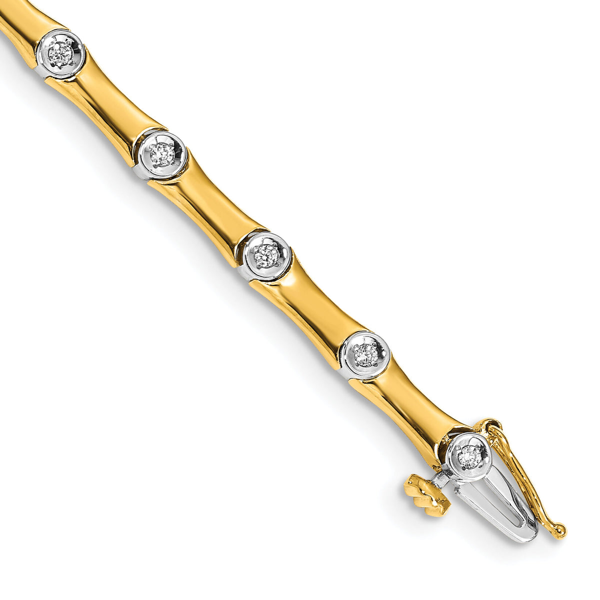 14k Two-tone Diamond Bracelet-BM4614-025-YWA