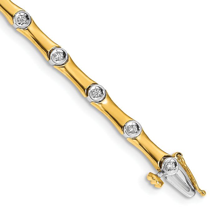 14k Two-tone Diamond Bracelet-BM4614-025-YWA