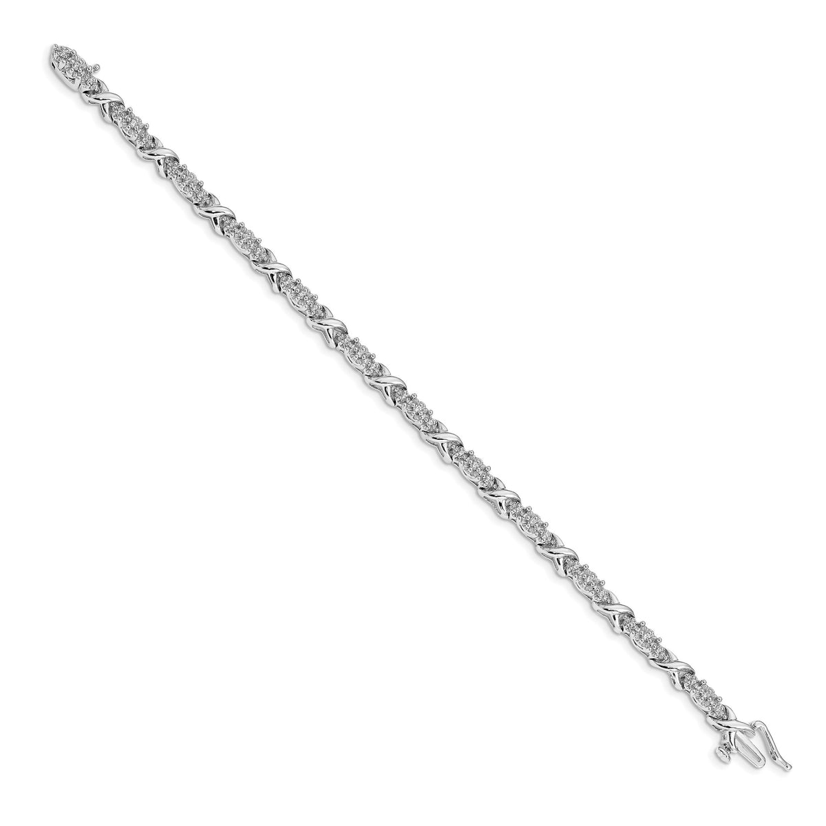 14k White Gold Diamond X Bracelet-BM4616-050-WA