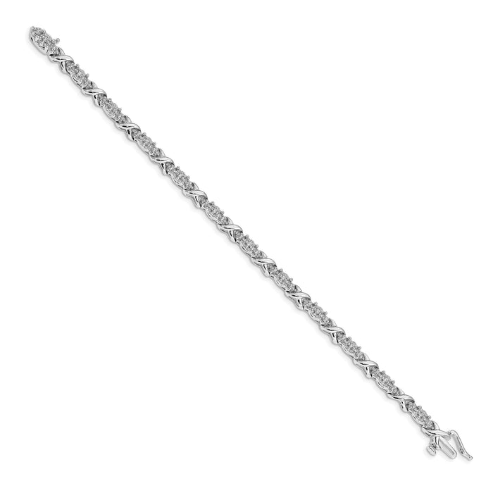 14k White Gold Diamond X Bracelet-BM4616-050-WA