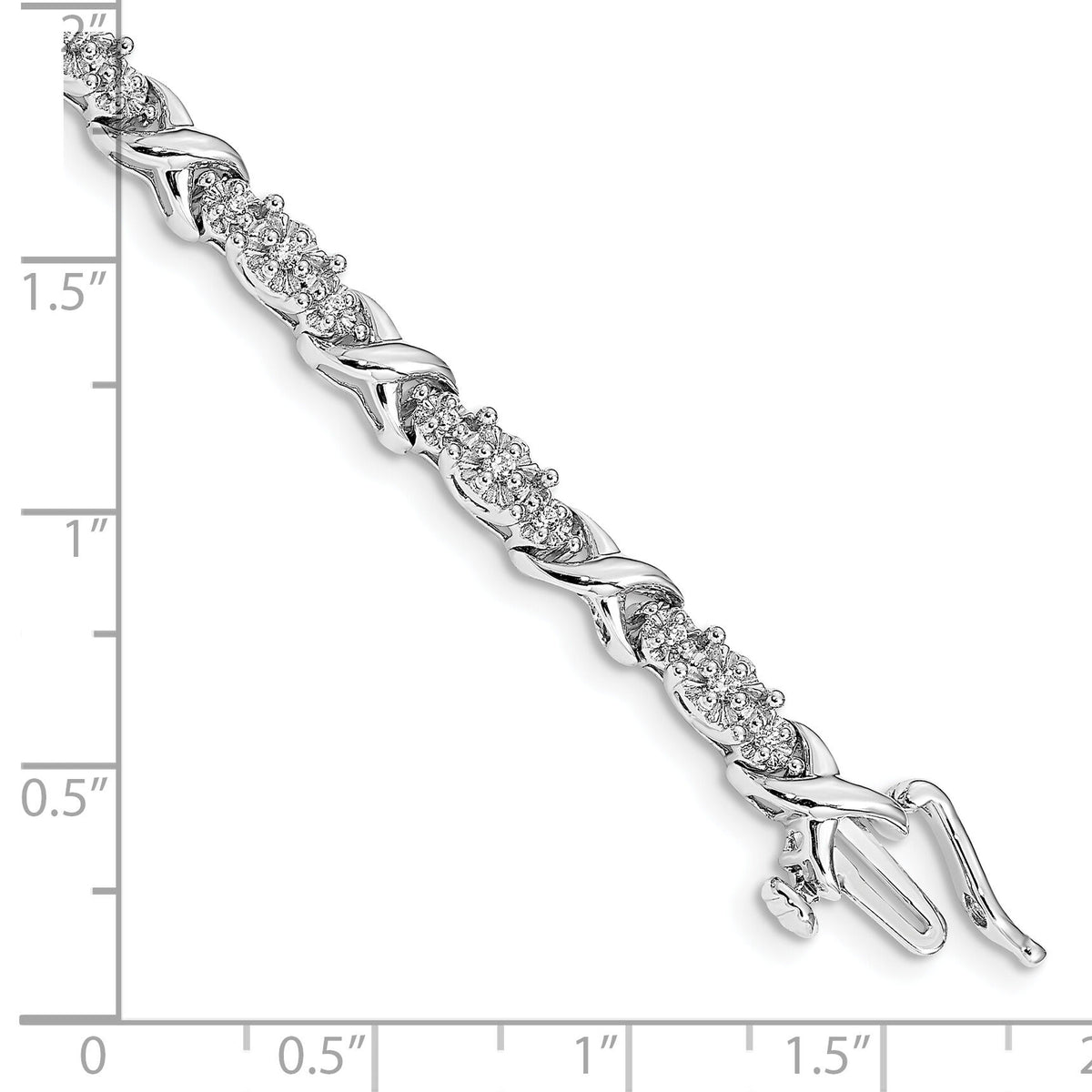14k White Gold Diamond X Bracelet-BM4616-050-WA