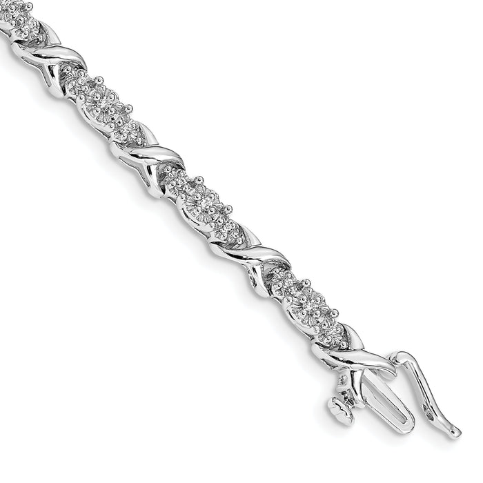 14k White Gold Diamond X Bracelet-BM4616-050-WA