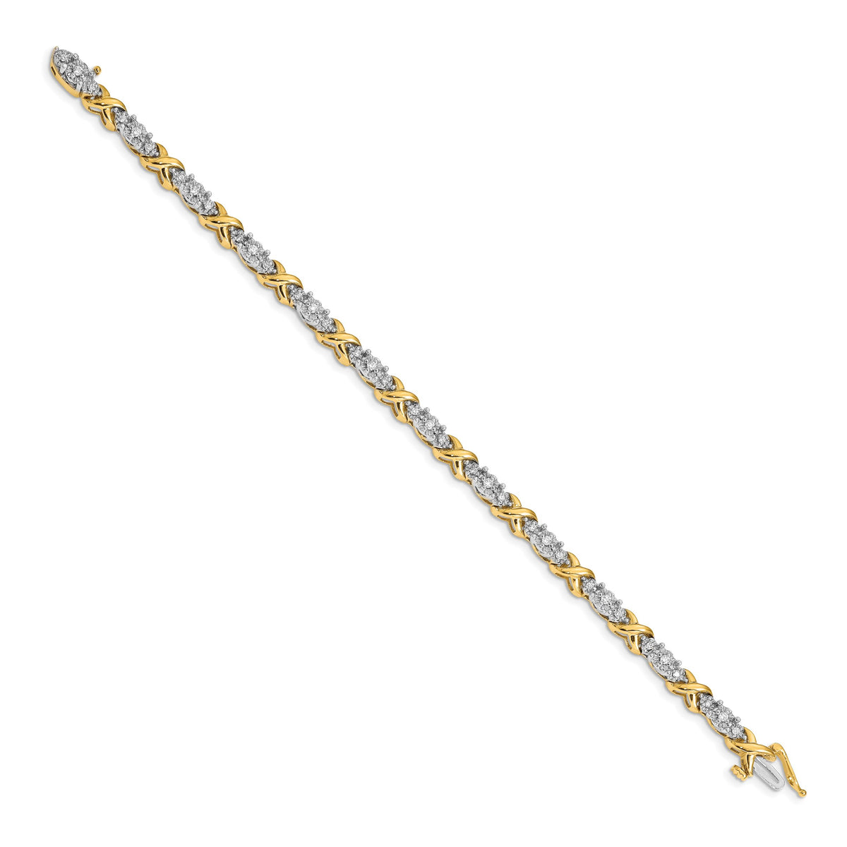 14k Two-tone Diamond X Bracelet-BM4616-050-YWA