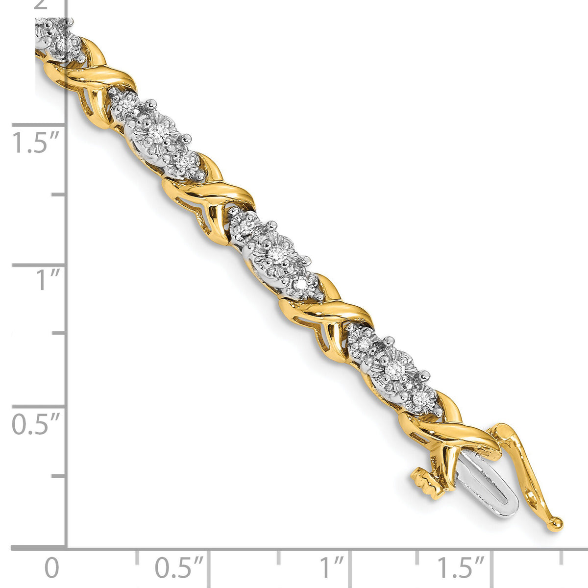 14k Two-tone Diamond X Bracelet-BM4616-050-YWA