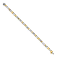 14k Two-tone Polished Fancy Diamond 6.5in Bracelet-BM4618-100-YWA