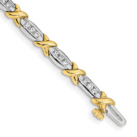 14k Two-tone Polished Fancy Diamond 6.5in Bracelet-BM4618-100-YWA