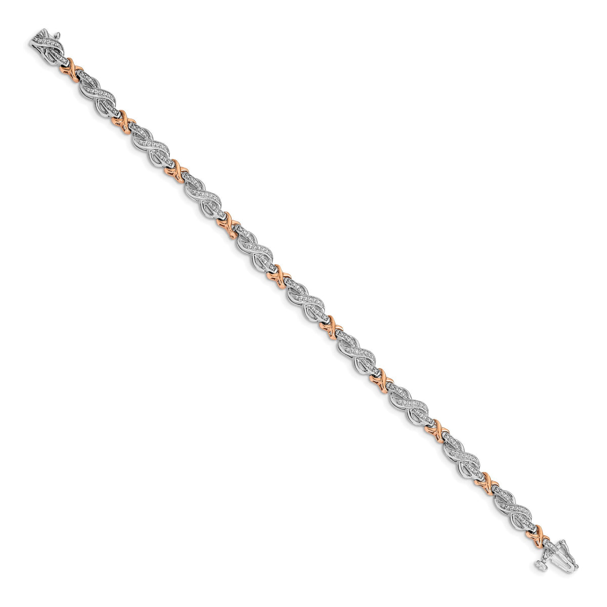 14k Two-tone Diamond Infinity Symbol Link Bracelet-BM4619-025-WRA
