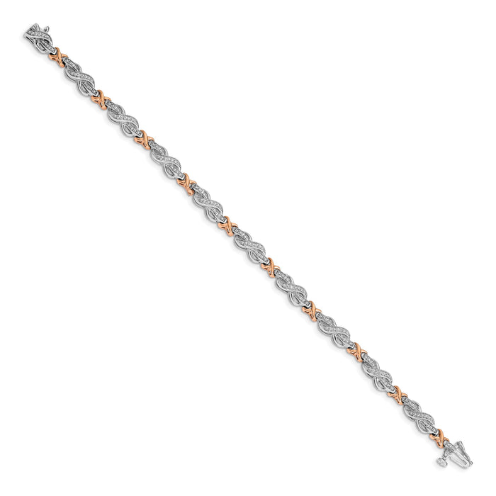 14k Two-tone Diamond Infinity Symbol Link Bracelet-BM4619-025-WRA