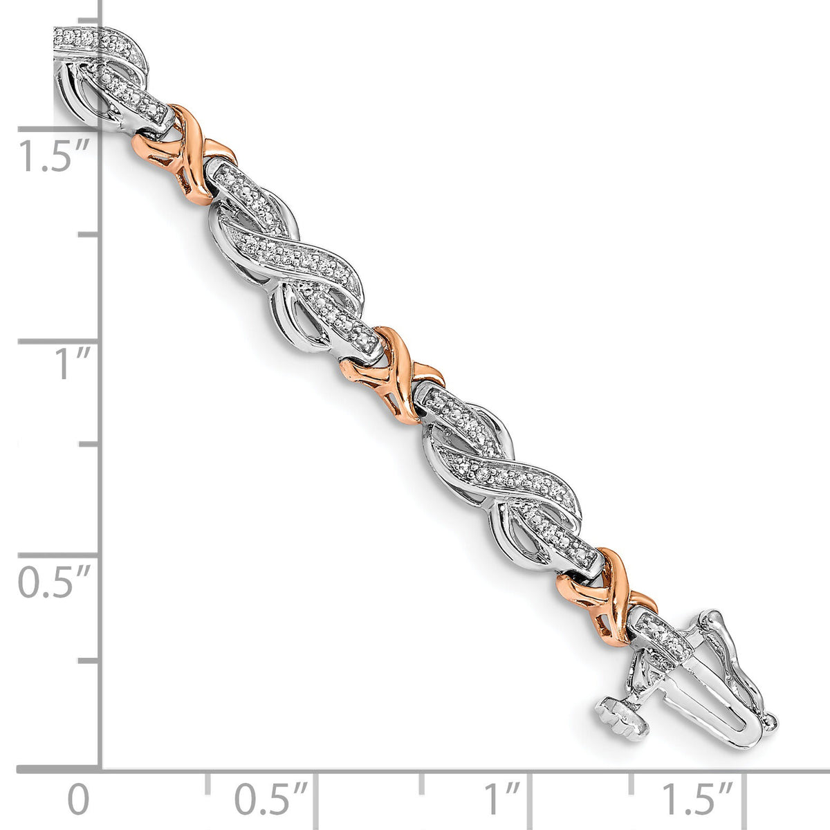14k Two-tone Diamond Infinity Symbol Link Bracelet-BM4619-025-WRA