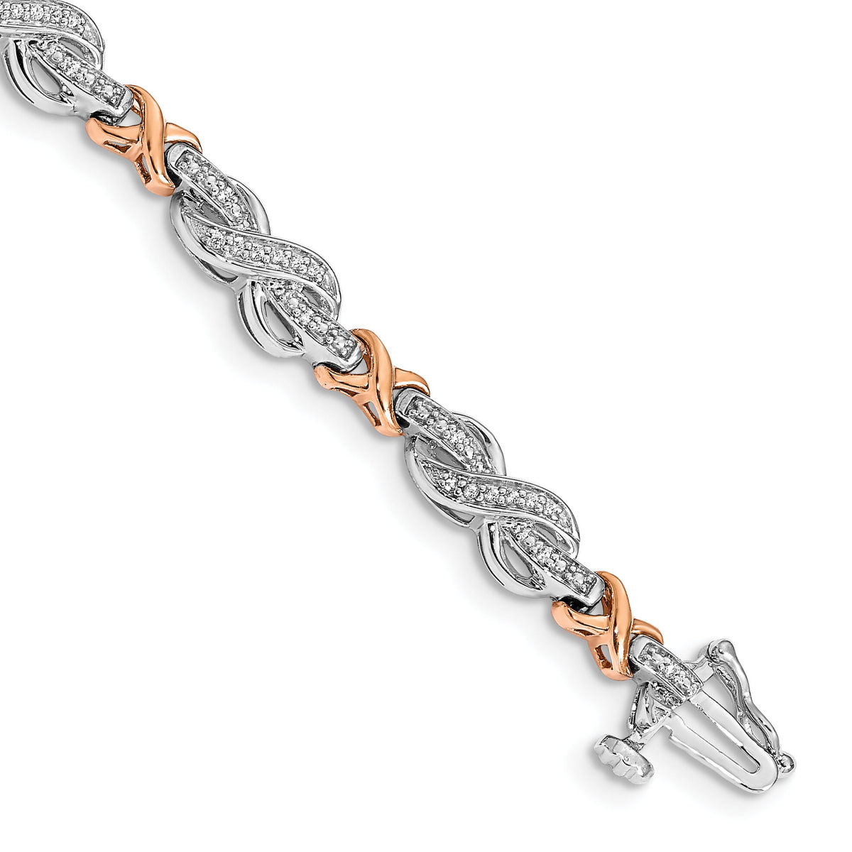 14k Two-tone Diamond Infinity Symbol Link Bracelet-BM4619-025-WRA