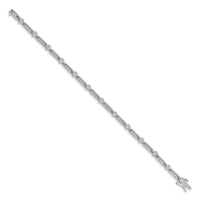 14k White Gold Diamond Circle and Rectangle Link Bracelet-BM4625-125-WA