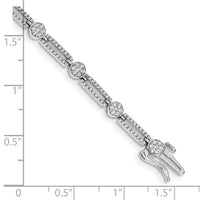 14k White Gold Diamond Circle and Rectangle Link Bracelet-BM4625-125-WA