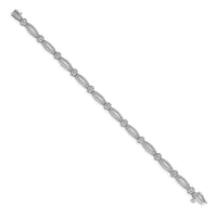 14k White Gold Diamond Flower Link Bracelet-BM4626-200-WA