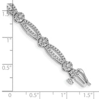 14k White Gold Diamond Flower Link Bracelet-BM4626-200-WA