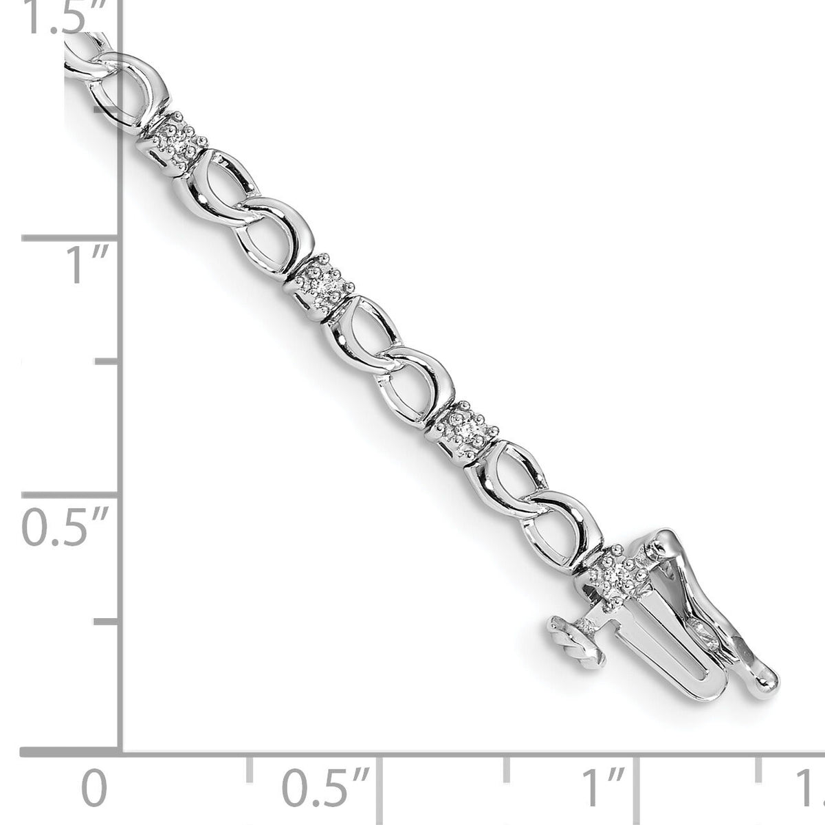 14k White Gold Diamond Figure 8 Link Bracelet-BM4627-015-WA