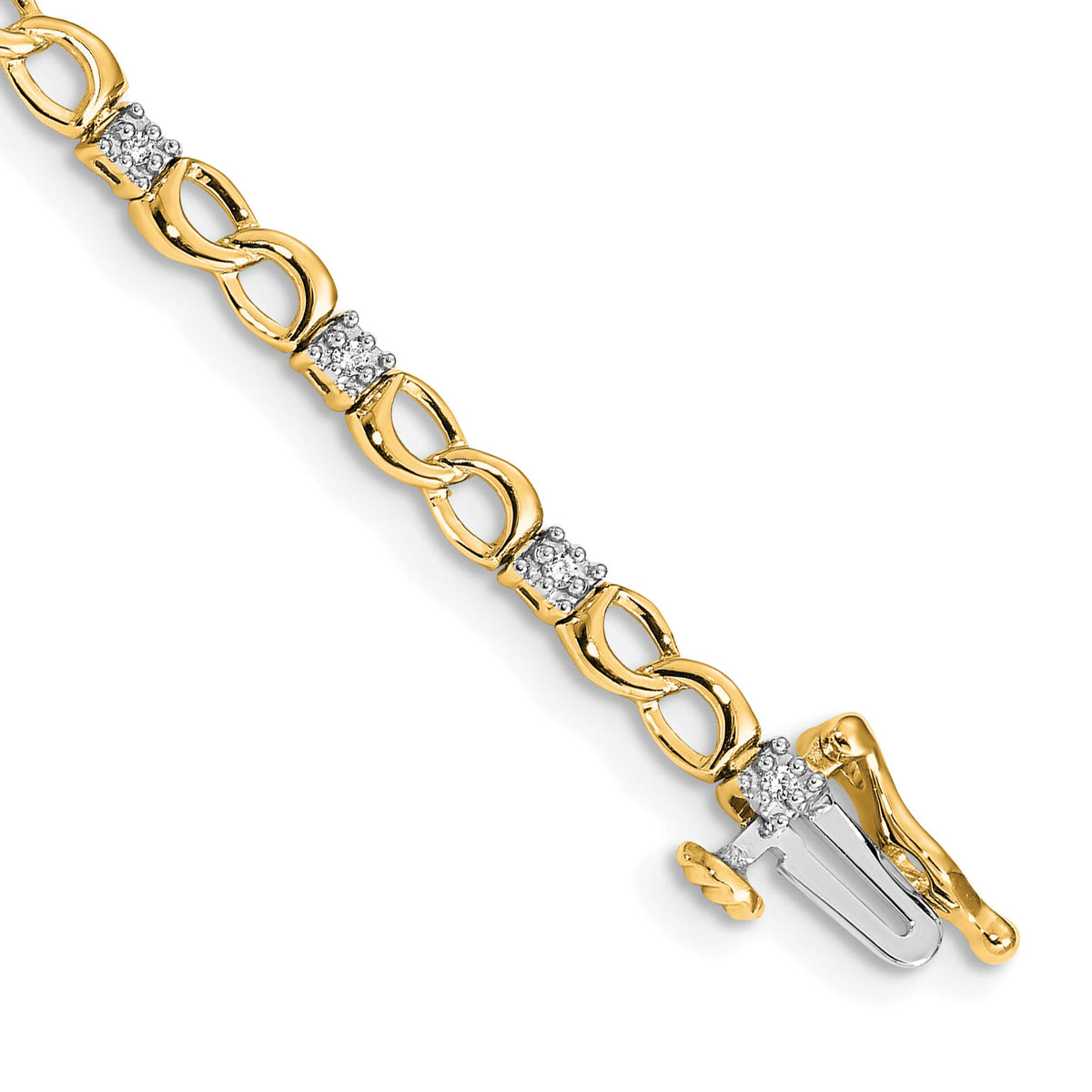 14k Diamond Figure 8 Link Bracelet-BM4627-015-YA