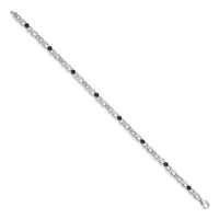 14k White Gold White and Black Diamond Flower Infinity Bracelet-BM4628-050-WA