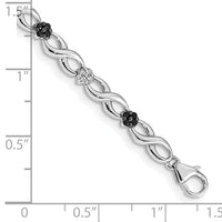 14k White Gold White and Black Diamond Flower Infinity Bracelet-BM4628-050-WA