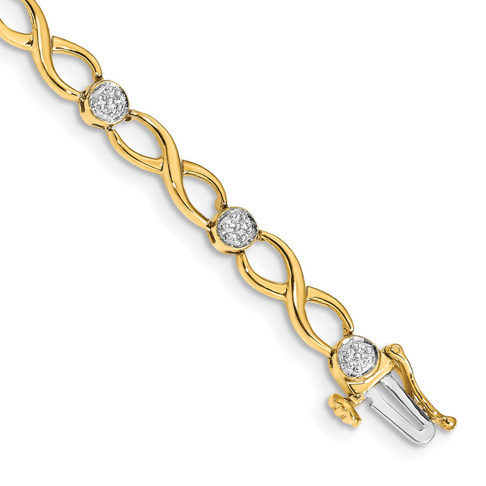 14k Diamond Infinity Bracelet-BM4631-013-YA