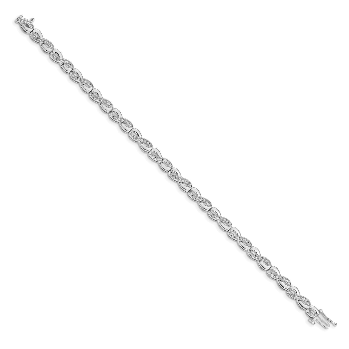 14k White Gold Diamond Infinity Link Bracelet-BM4637-050-WA