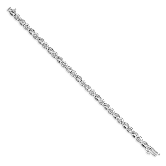 14k White Gold Diamond Infinity Link Bracelet-BM4637-050-WA