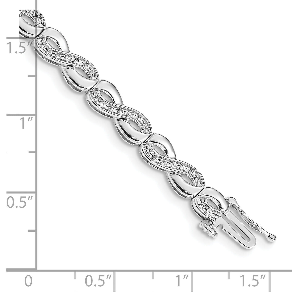 14k White Gold Diamond Infinity Link Bracelet-BM4637-050-WA