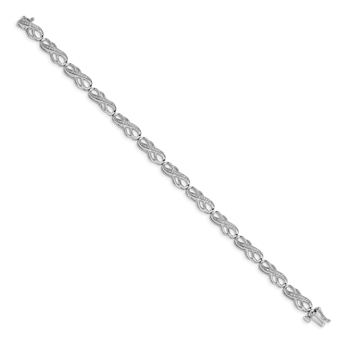 14k White Gold Diamond Infinity Symbol Link Bracelet-BM4638-025-WA