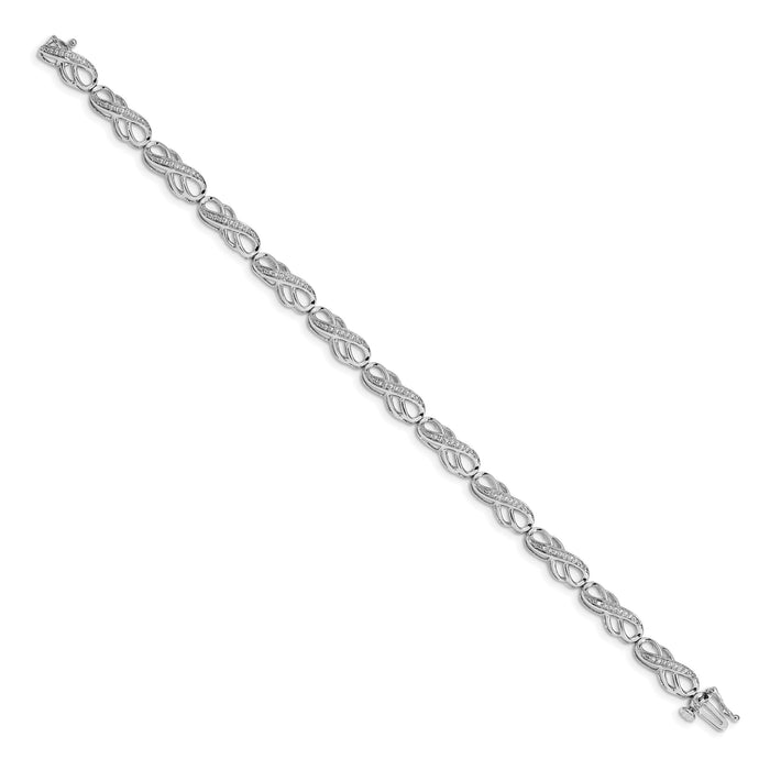 14k White Gold Diamond Infinity Symbol Link Bracelet-BM4638-025-WA