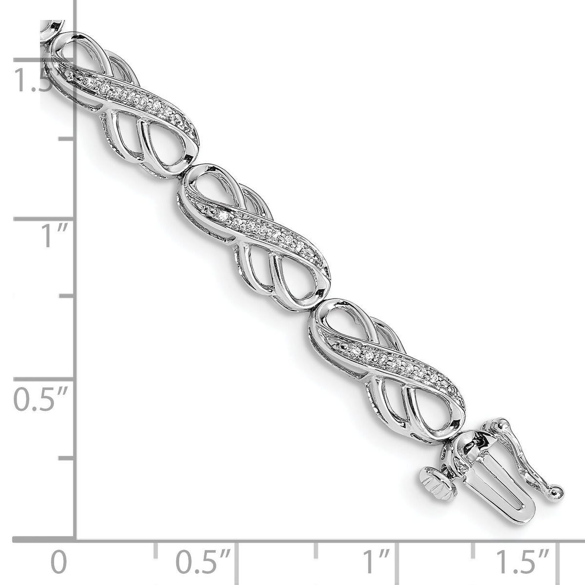 14k White Gold Diamond Infinity Symbol Link Bracelet-BM4638-025-WA