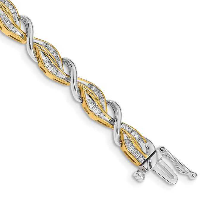 14k Two-tone Diamond Bracelet-BM4639-100-YWA