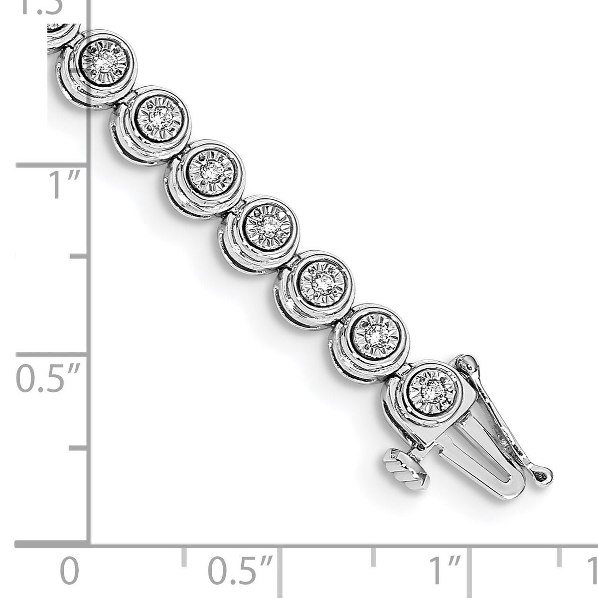 14k White Gold Diamond Circle Link Bracelet-BM4652-050-WA