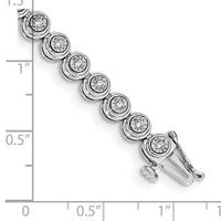 14k White Gold Diamond Circle Link Bracelet-BM4652-050-WA