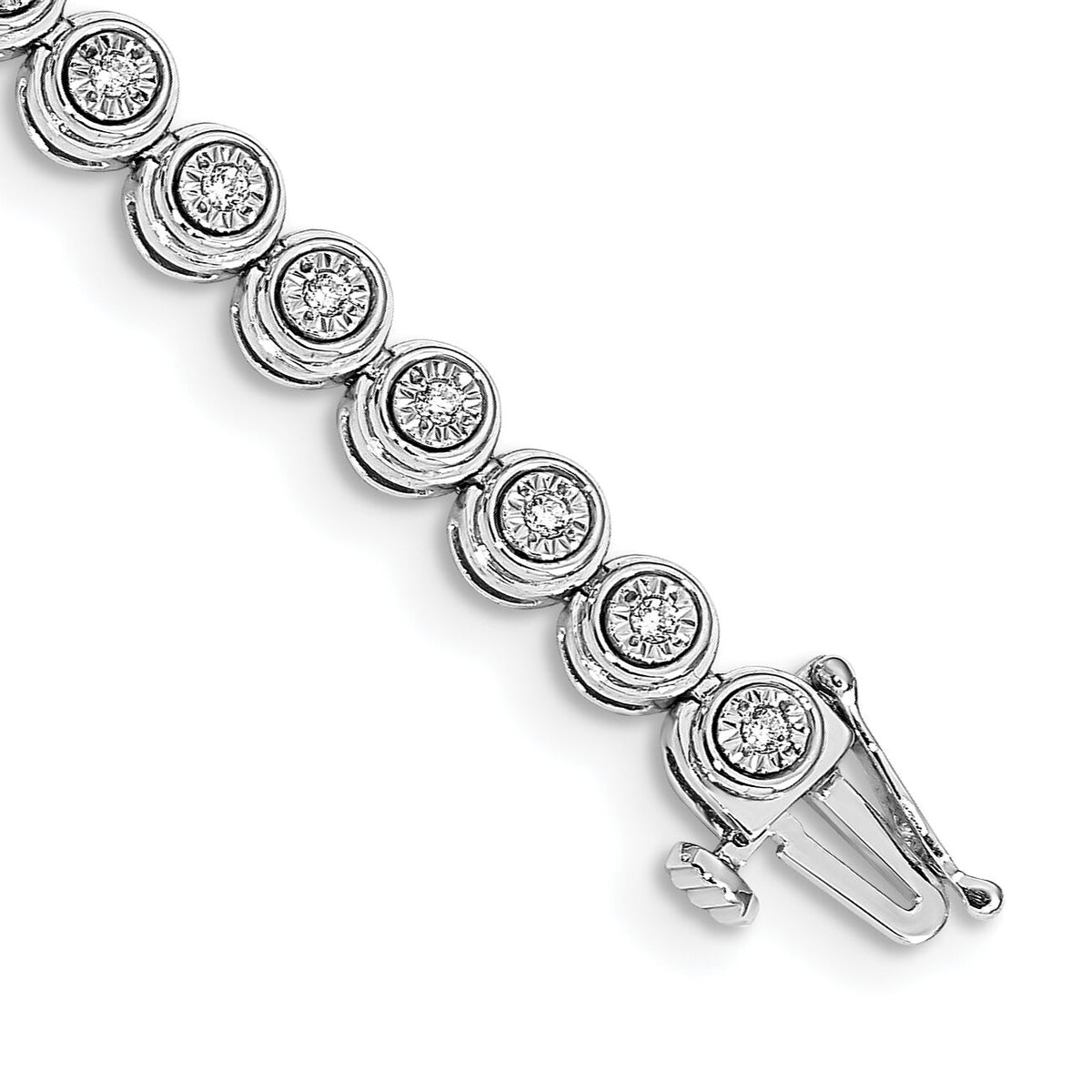 14k White Gold Diamond Circle Link Bracelet-BM4652-050-WA