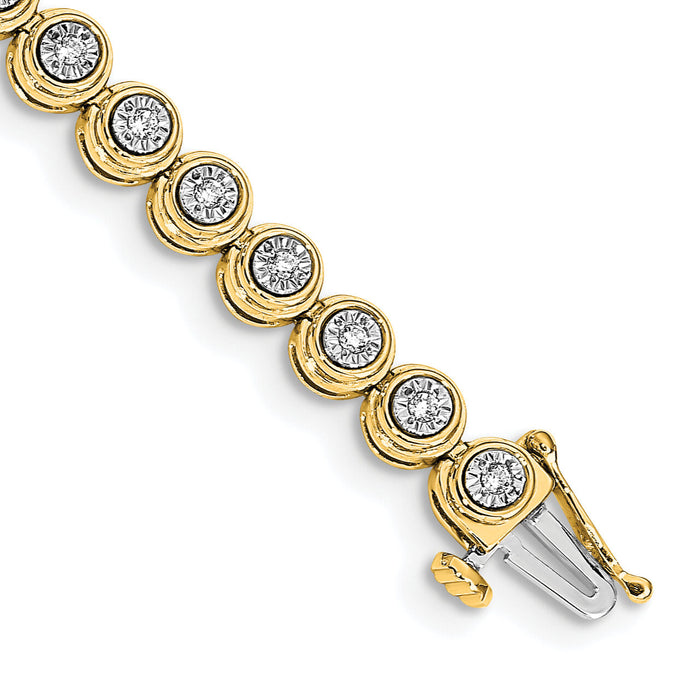 14k Diamond Circle Link Bracelet-BM4652-050-YA