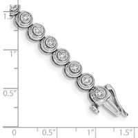 14k White Gold Diamond Circle Link Bracelet-BM4653-100-WA