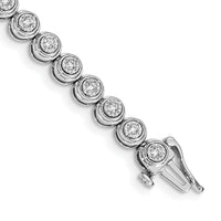 14k White Gold Diamond Circle Link Bracelet-BM4653-100-WA