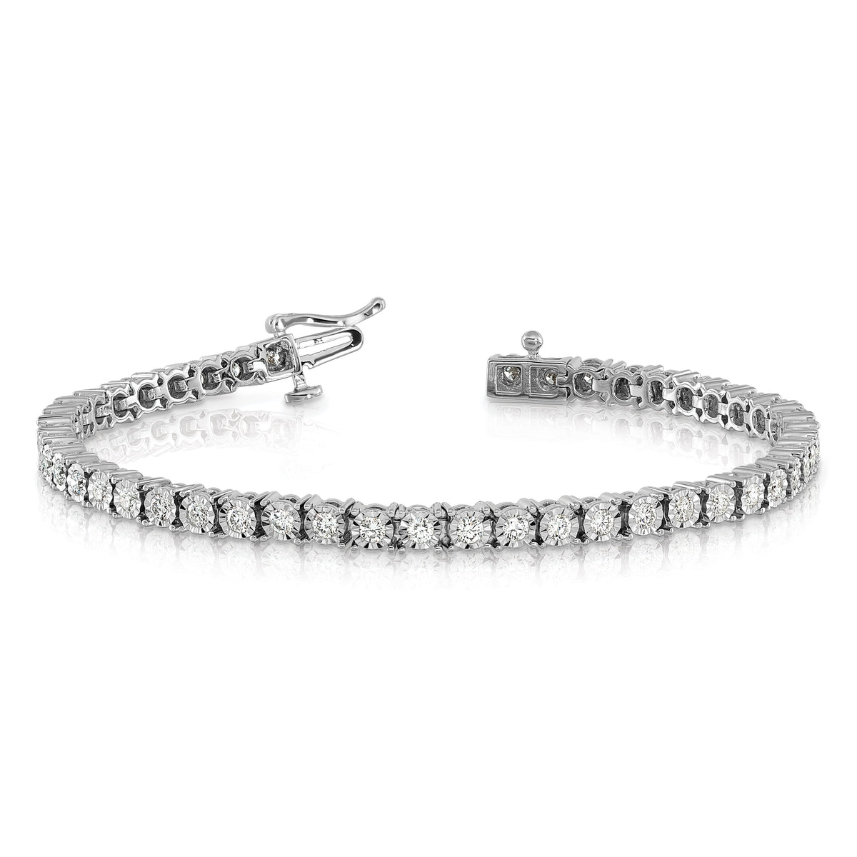 14k White Gold Illusion Setting Diamond Bracelet-BM4669-200-WA
