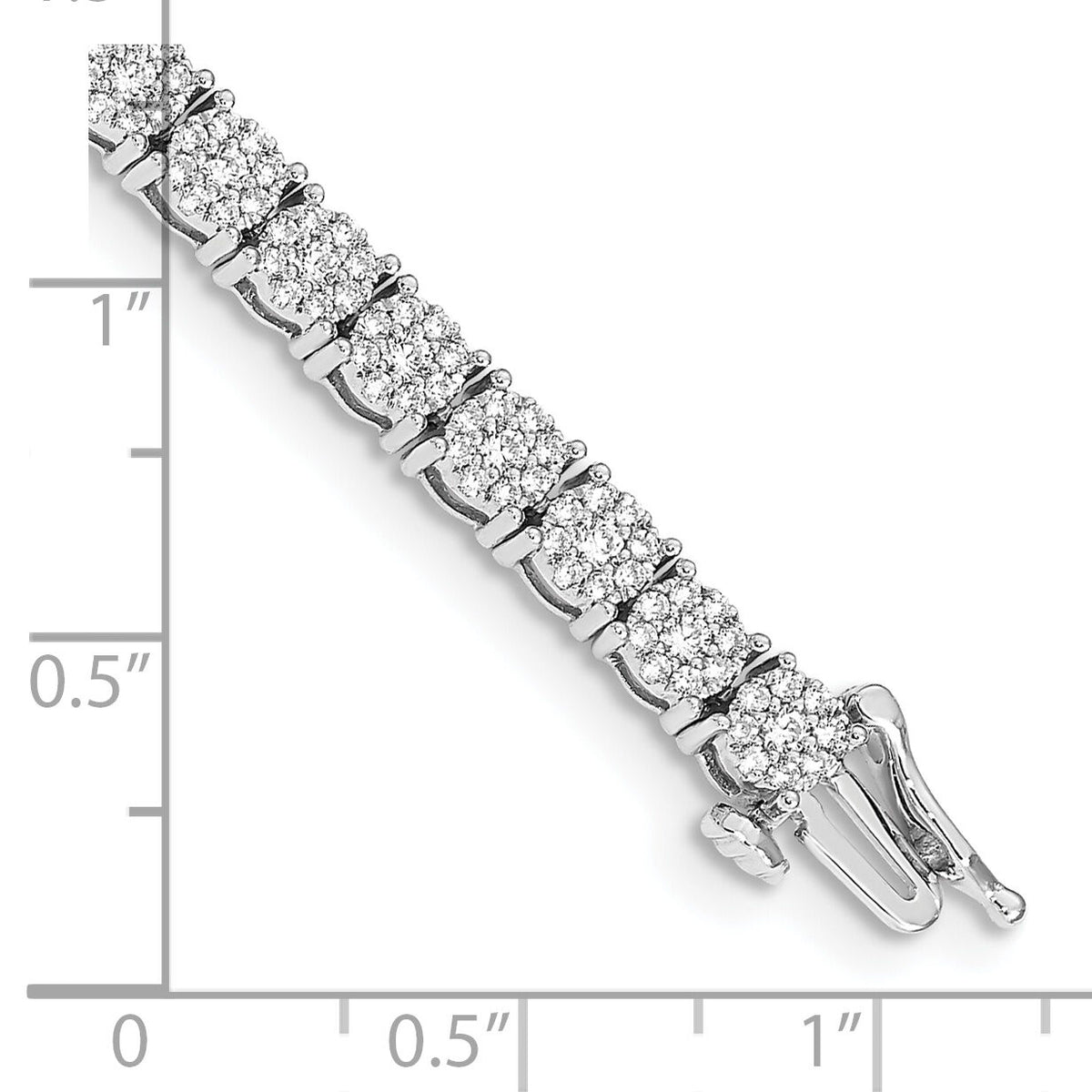 14k White Gold Cluster Setting Diamond Bracelet-BM4670-300-WA