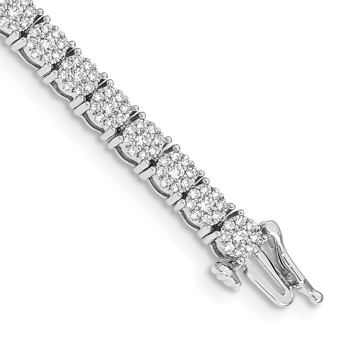 14k White Gold Cluster Setting Diamond Bracelet-BM4670-300-WA