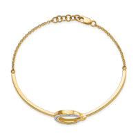 14k Polished Moon and Star Diamond 7in w/.5in ext Bracelet-BM6789-013-YA