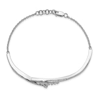 14k White Gold Polished Fancy Florina Diamond 7 inch Bracelet-BM6790-050-WA