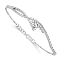 14k White Gold Polished Fancy Florina Diamond 7 inch Bracelet-BM6790-050-WA