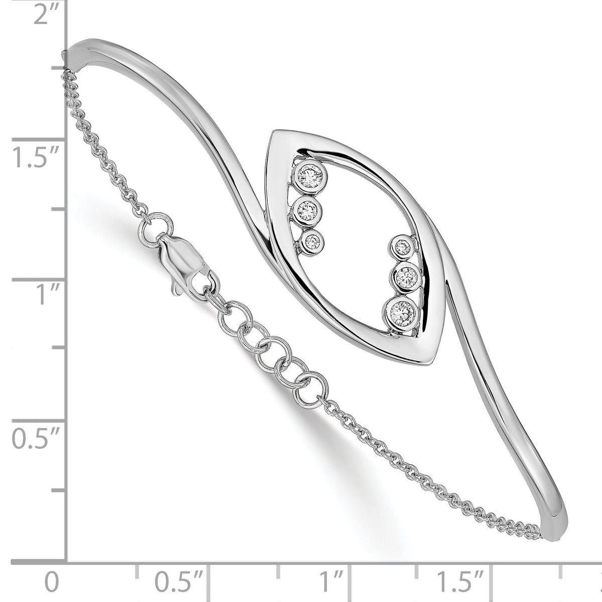 14k White Gold Fancy Round Diamond 7in w/.5in ext Bracelet-BM6826-012-WA