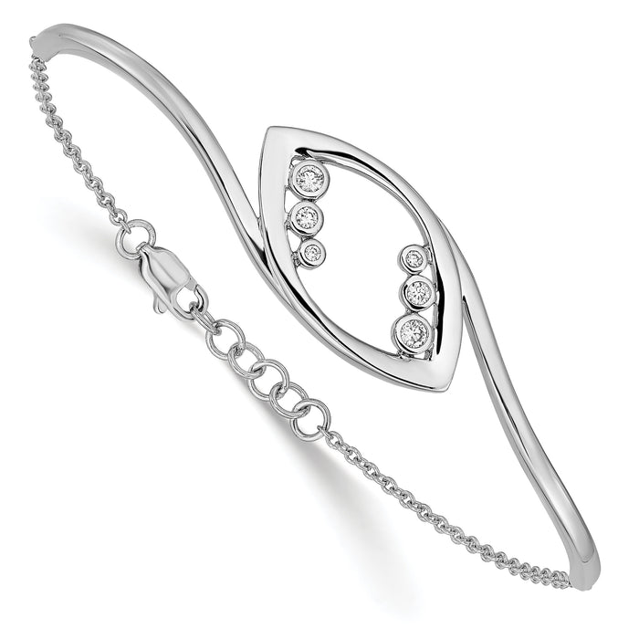 14k White Gold Fancy Round Diamond 7in w/.5in ext Bracelet-BM6826-012-WA