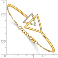 14k Polished Triangle Diamond 7in w/.5in ext Bracelet-BM6833-016-YA