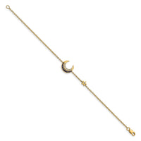 14k Diamond and Sapphire Moon and Star 7in Bracelet-BM6847-SA-007-YA